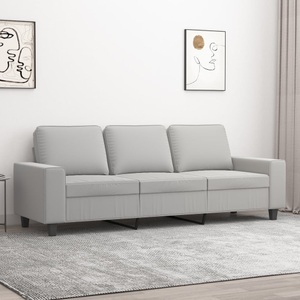 vidaXL, vidaXL 3-Sitzer-Sofa Hellgrau 180 cm Mikrofasergewebe, 