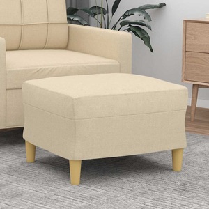 vidaXL, vidaXL Fußhocker Creme 60x50x41 cm Stoff