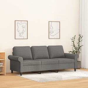 vidaXL, vidaXL 3-Sitzer-Sofa Dunkelgrau 180 cm Stoff, 