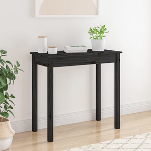 vidaXL, vidaXL Konsolentisch Schwarz 80x40x75 cm Massivholz Kiefer, 