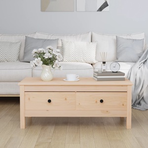 vidaXL, vidaXL Couchtisch 100x50x40 cm Massivholz Kiefer, vidaXL Couchtisch 100x50x40 cm Massivholz Kiefer