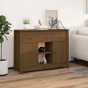 vidaXL, vidaXL Sideboard Honigbraun 100x35x74,5 cm Massivholz Kiefer