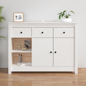 vidaXL, vidaXL Sideboard Weiß 100x35x74 cm Massivholz Kiefer