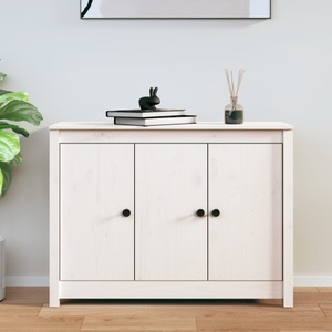 vidaXL, vidaXL Sideboard Weiß 100x35x74 cm Massivholz Kiefer