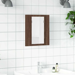 vidaXL, vidaXL LED-Spiegelschrank Braun Eichen-Optik 40x12x45 cm Holzwerkstoff