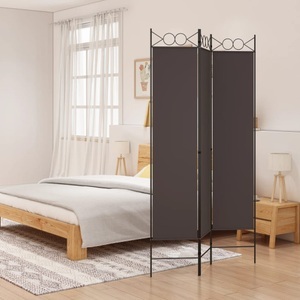 vidaXL, vidaXL 3-tlg. Paravent Braun 120x200 cm Stoff, 