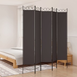 vidaXL, vidaXL 5-tlg. Paravent Braun 200x220 cm Stoff, 