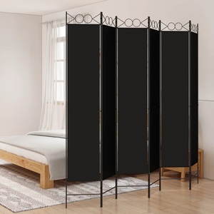 vidaXL, vidaXL 6-tlg. Paravent Schwarz 240x220 cm Stoff, 