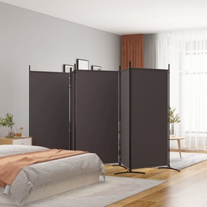 vidaXL, vidaXL 5-tlg. Paravent Braun 433x180 cm Stoff, 
