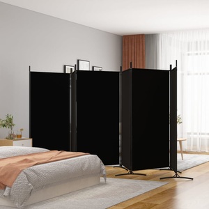 vidaXL, vidaXL 6-tlg. Paravent Schwarz 520x180 cm Stoff, vidaXL 6-tlg. Paravent Schwarz 520x180 cm Stoff