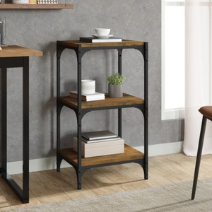 vidaXL, vidaXL Bücherregal Räuchereiche 40x33x70,5 cm Holzwerkstoff und Stahl