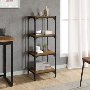 vidaXL, vidaXL Bücherregal Räuchereiche 40x33x100 cm Holzwerkstoff und Stahl