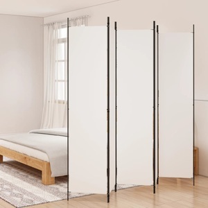 vidaXL, vidaXL 5-tlg. Paravent Weiß 250x220 cm Stoff, vidaXL 5-tlg. Paravent Weiß 250x220 cm Stoff
