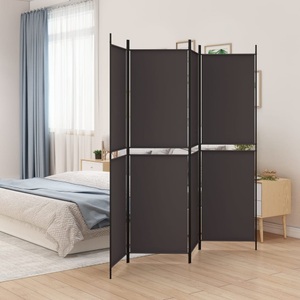 vidaXL, vidaXL 4-tlg. Paravent Braun 200x200 cm Stoff, 