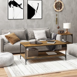 vidaXL, vidaXL Couchtisch Räuchereiche 100x50x40 cm Holzwerkstoff