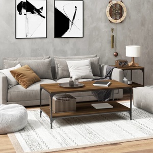 vidaXL, vidaXL Couchtisch Braun Eichen-Optik 100x50x40 cm Holzwerkstoff