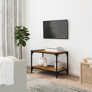 vidaXL, vidaXL TV-Schrank Räuchereiche 60x33x41 cm Holzwerkstoff und Stahl, 
