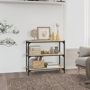 vidaXL, vidaXL Bücherregal Sonoma-Eiche 80x33x70,5 cm Holzwerkstoff und Stahl, 