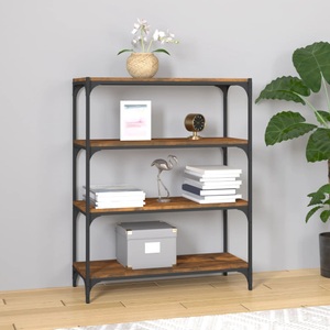 vidaXL, vidaXL Bücherregal Räuchereiche 80x33x100 cm Holzwerkstoff und Stahl