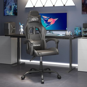 vidaXL, vidaXL Gaming-Stuhl Drehbar Schwarz Kunstleder