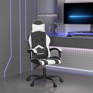vidaXL, vidaXL Gaming-Stuhl Drehbar Schwarz und Weiß Kunstleder, vidaXL Gaming-Stuhl Drehbar Schwarz und Weiß Kunstleder