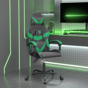vidaXL, vidaXL Gaming-Stuhl Drehbar Schwarz und Grün Kunstleder