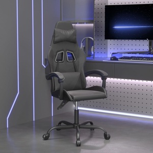vidaXL, vidaXL Gaming-Stuhl Drehbar Schwarz Kunstleder