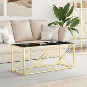 vidaXL, vidaXL Couchtisch 110x45x45 cm Edelstahl und Glas