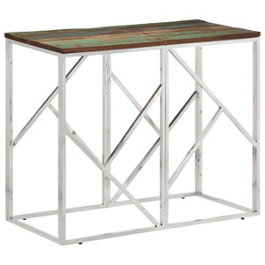 vidaXL, vidaXL Konsolentisch Silbern Edelstahl und Altholz Massiv, VidaXL - Konsolentisch edelstahl, One Size, Gelbgold
