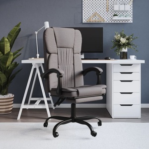 vidaXL, vidaXL Bürostuhl mit Liegefunktion Taupe Stoff, 