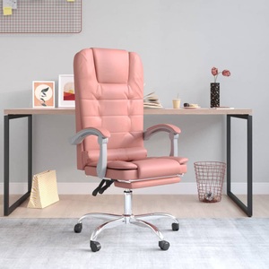 vidaXL, vidaXL Bürostuhl mit Massagefunktion Rosa Kunstleder, vidaXL Bürostuhl mit Massagefunktion Rosa Kunstleder