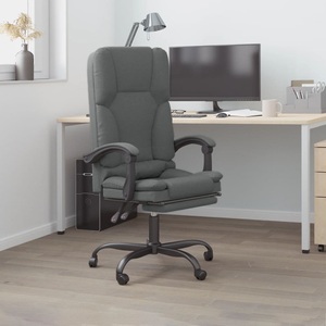 vidaXL, vidaXL Bürostuhl mit Massagefunktion Dunkelgrau Stoff, 