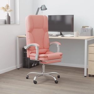 vidaXL, vidaXL Bürostuhl mit Massagefunktion Rosa Kunstleder, vidaXL Bürostuhl mit Massagefunktion Rosa Kunstleder