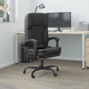 vidaXL, vidaXL Bürostuhl mit Massagefunktion Schwarz Kunstleder, vidaXL Bürostuhl mit Massagefunktion Schwarz Kunstleder