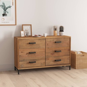vidaXL, vidaXL Sideboard Braun 110x35x70 cm Massivholz Kiefer Recycelt