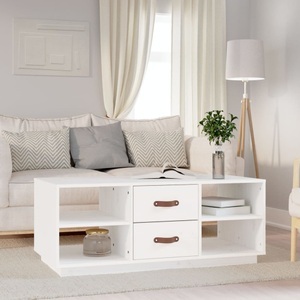 vidaXL, vidaXL Couchtisch Weiß 100x50x41 cm Massivholz Kiefer