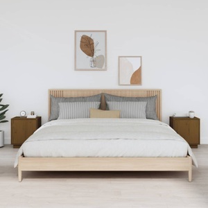 vidaXL, vidaXL Nachttische 2 Stk. Honigbraun 40x34x45 cm Massivholz Kiefer, vidaXL Nachttische 2 Stk. Honigbraun 40x34x45 cm Massivholz Kiefer