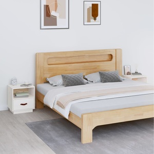 vidaXL, vidaXL Nachttische 2 Stk. Weiß 40x34x45 cm Massivholz Kiefer, vidaXL Nachttische 2 Stk. Weiß 40x34x45 cm Massivholz Kiefer