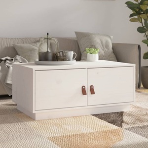 vidaXL, vidaXL Couchtisch Weiß 80x50x35 cm Massivholz Kiefer