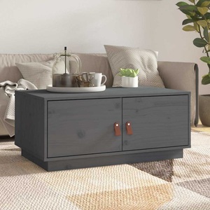 vidaXL, vidaXL Couchtisch Grau 80x50x35 cm Massivholz Kiefer