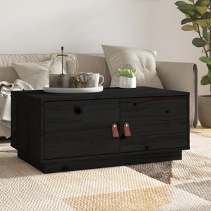 vidaXL, vidaXL Couchtisch Schwarz 80x50x35 cm Massivholz Kiefer