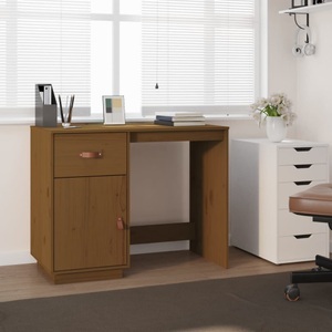 vidaXL, vidaXL Schreibtisch Honigbraun 95x50x75cm Massivholz Kiefer, vidaXL Schreibtisch Honigbraun 95x50x75cm Massivholz Kiefer