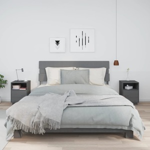 vidaXL, vidaXL Nachttische 2 Stk. Grau 40x34x55 cm Massivholz Kiefer, vidaXL Nachttische 2 Stk. Grau 40x34x55 cm Massivholz Kiefer