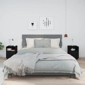 vidaXL, vidaXL Nachttische 2 Stk. Schwarz 40x34x55 cm Massivholz Kiefer, vidaXL Nachttische 2 Stk. Schwarz 40x34x55 cm Massivholz Kiefer