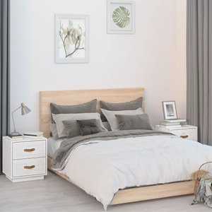 vidaXL, vidaXL Nachttische 2 Stk. Weiß 40x34x45 cm Massivholz Kiefer, vidaXL Nachttische 2 Stk. Weiß 40x34x45 cm Massivholz Kiefer