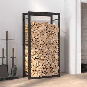 vidaXL, vidaXL Brennholzregal Mattschwarz 50x28x94 cm Stahl, vidaXL Brennholzregal Mattschwarz 50x28x94 cm Stahl