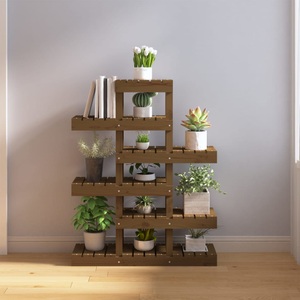 vidaXL, vidaXL Pflanzenständer Honigbraun 85x25x109,5 cm Massivholz Kiefer, vidaXL Pflanzenständer Honigbraun 85x25x109,5 cm Massivholz Kiefer