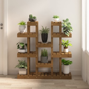 vidaXL, vidaXL Pflanzenständer Honigbraun 104,5x25x109,5 cm Massivholz Kiefer