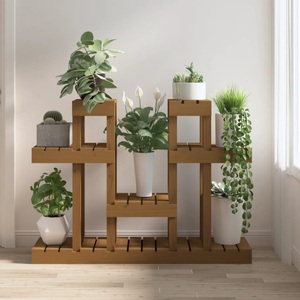 vidaXL, vidaXL Pflanzenständer Honigbraun 104,5x25x77,5 cm Massivholz Kiefer, vidaXL Pflanzenständer Honigbraun 104,5x25x77,5 cm Massivholz Kiefer