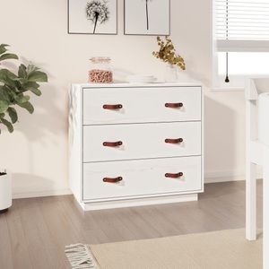 vidaXL, vidaXL Sideboard Weiß 80x40x75 cm Massivholz Kiefer